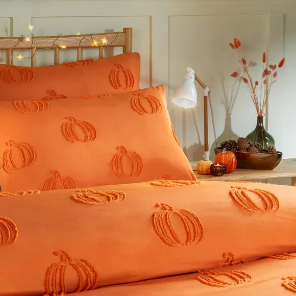 Pumpkin Fields Duvet Cover Set - Orange, Polyester alternate view