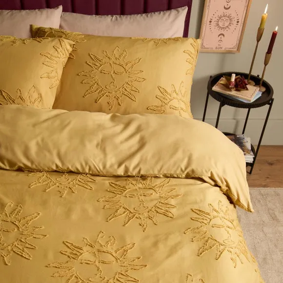Suns Tufted Duvet Cover & Pillowcase Set - Gold product