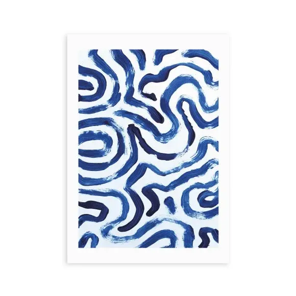 Abstract Wall Print - Blue, Archival Paper alternate view