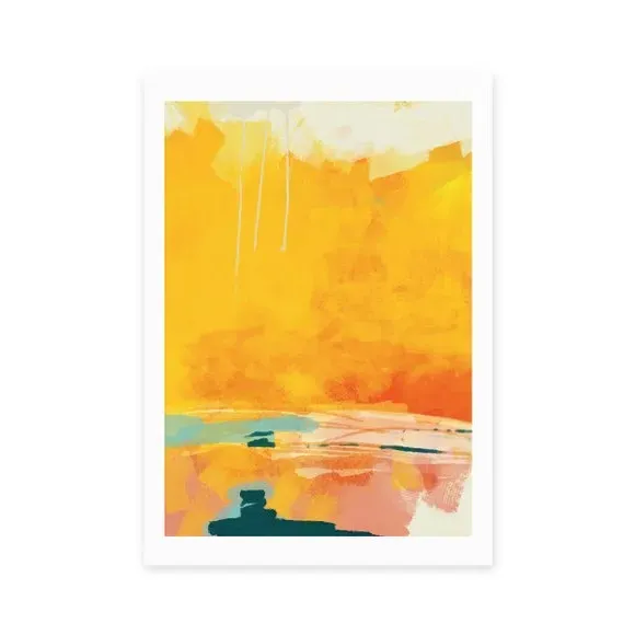 Abstract Wall Print - Yellow, Archival Paper alternate view