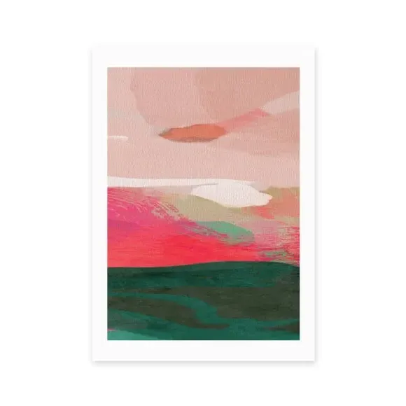Abstract Watercolour Framed Print - Pink alternate view