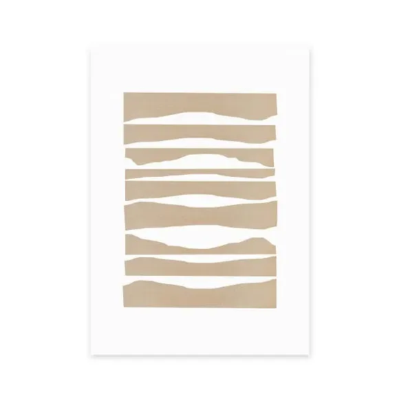 Abstract Waves Wall Print - Natural alternate view