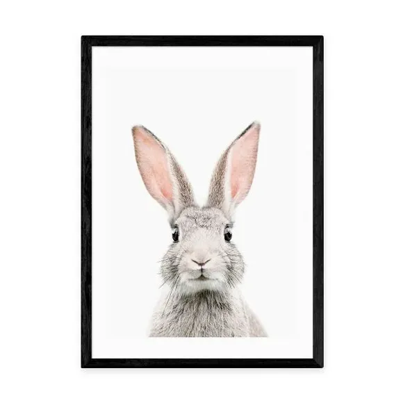 Baby Bunny Wall Print - White by Dunelm, image 2