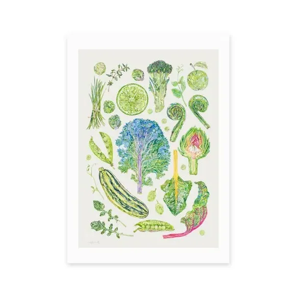 Botanical Framed Print - Green, Paper alternate view
