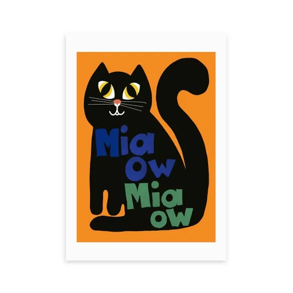 Cat Wall Print - Multicolor alternate view