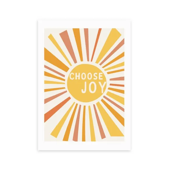 Choose Joy Wall Print - Yellow alternate view