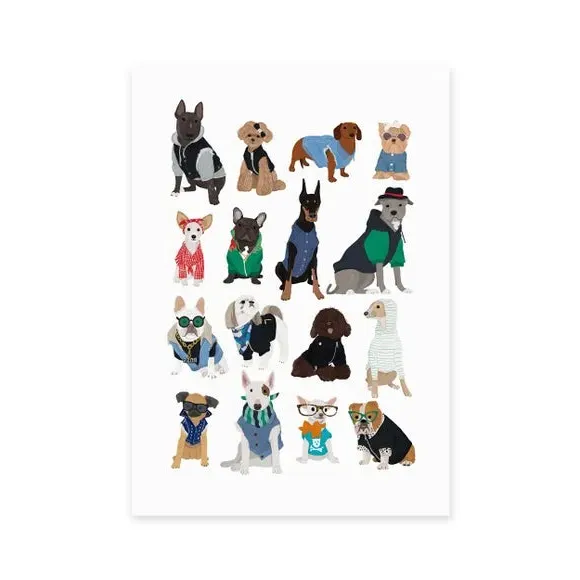Cool Dogs Wall Print - Multicolor alternate view