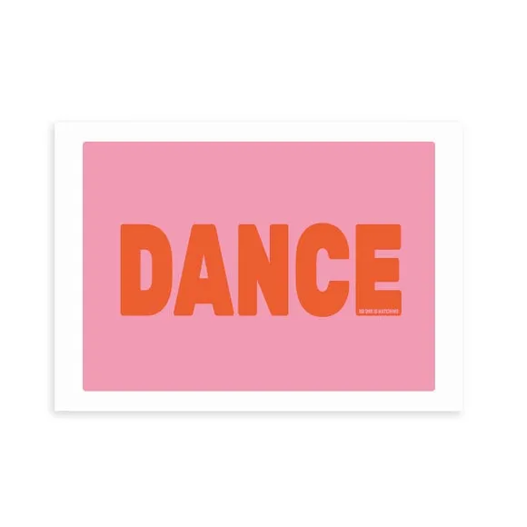 Dance Typography Framed Print - Pink alternate view