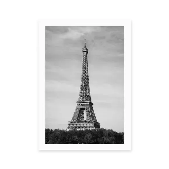 Eiffel Tower Wall Print - Black/White alternate view