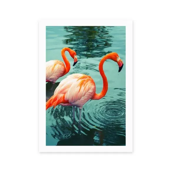 Flamingoes Wall Print - Pink, Paper alternate view