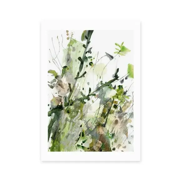 Floral Wall Print - Green, Archival Paper alternate view