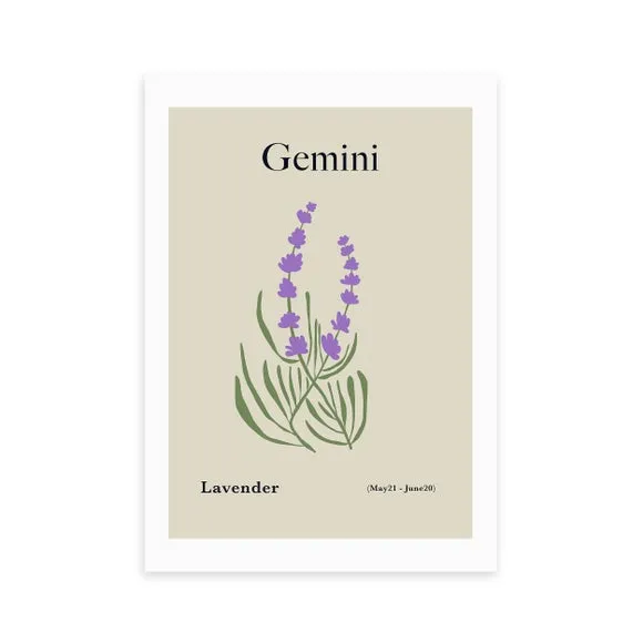 Miho Art Studio Gemini Art Print - Sage Green alternate view