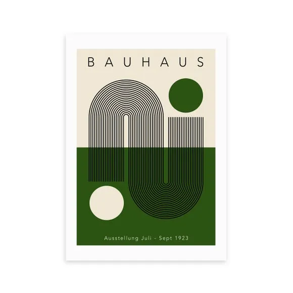 Geometric Bauhaus Wall Print - Green alternate view