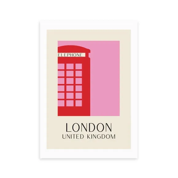 London Art Print - Pink alternate view