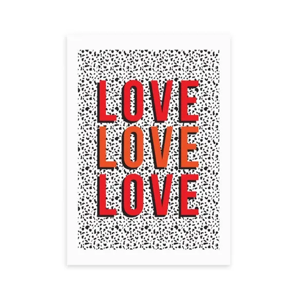 Love Love Love Wall Print - Red alternate view