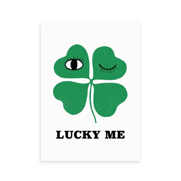 Lucky Me Art Print - Green alternate view