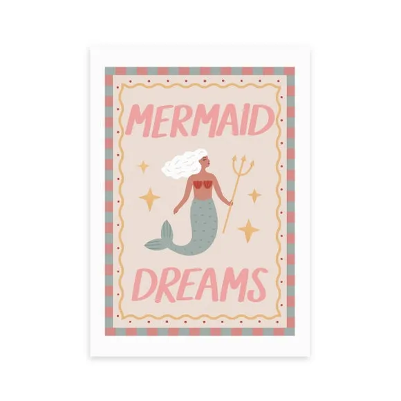 Mermaid Dreams Art Print - Pink alternate view