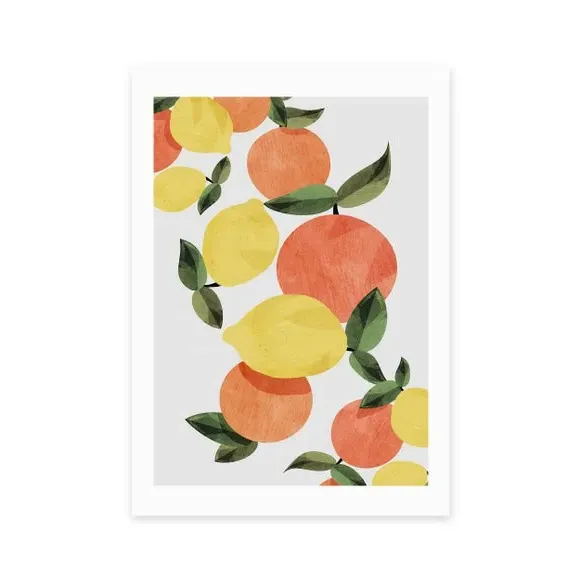 Oranges And Lemons Wall Print - Orange alternate view