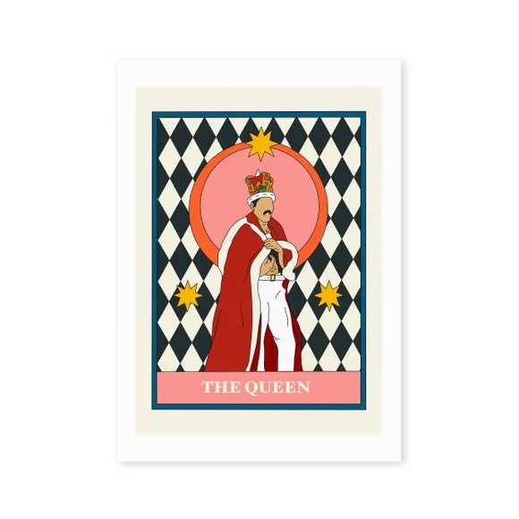 Queen Art Print with Tarot Design - Multicolor alternate view