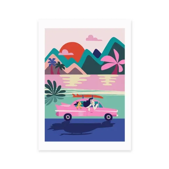 Road Trip Wall Print - Multicolor, Paper alternate view