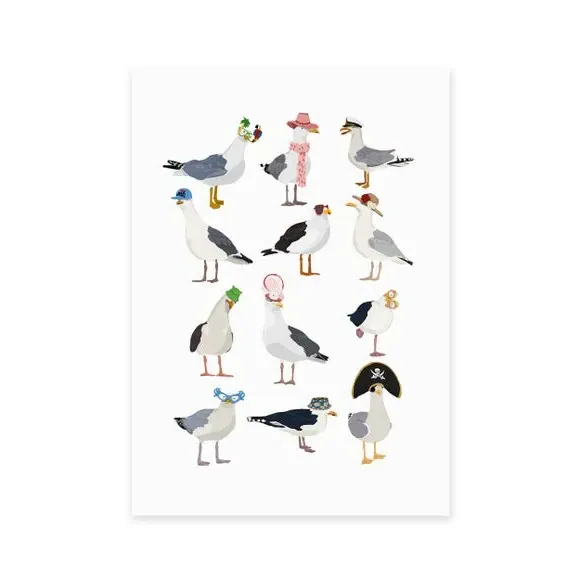 Seagulls Wall Print - Multicolor alternate view