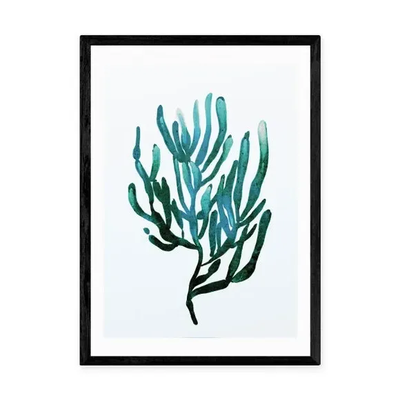 Seaweed Wall Print - Blue, Archival Paper by Dunelm, alternate view