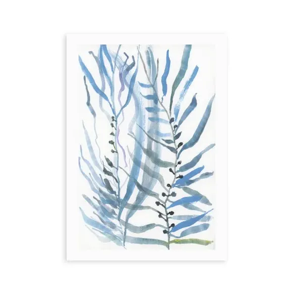 Seaweed Wall Print - Blue, Paper alternate view