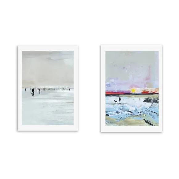 Set of 2 Beach Walk Prints - Natural, Paper alternate view