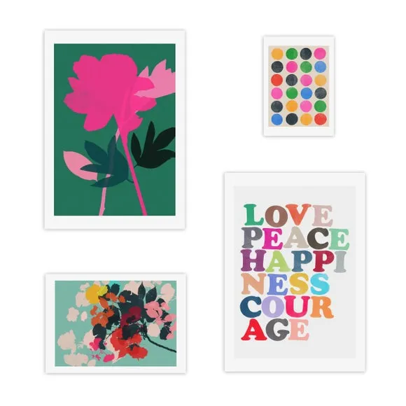 Set of 4 Abstract Art Prints - Multicolor alternate view