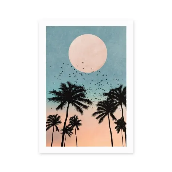 Sunrise Wall Print - Blue, Paper alternate view