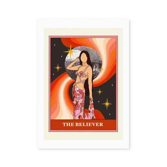 The Believer Wall Print - Red, Archival Paper alternate view