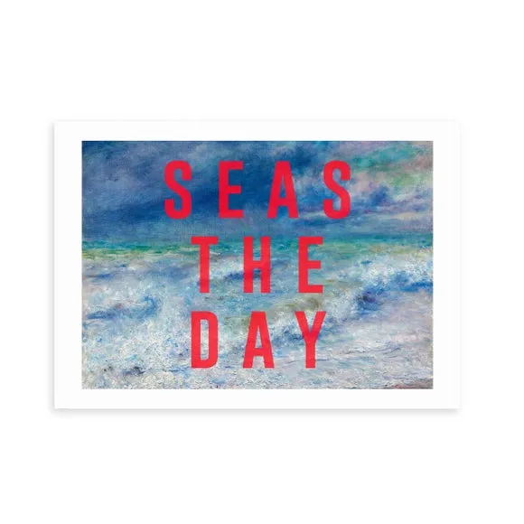Typography Framed Print - Blue alternate view