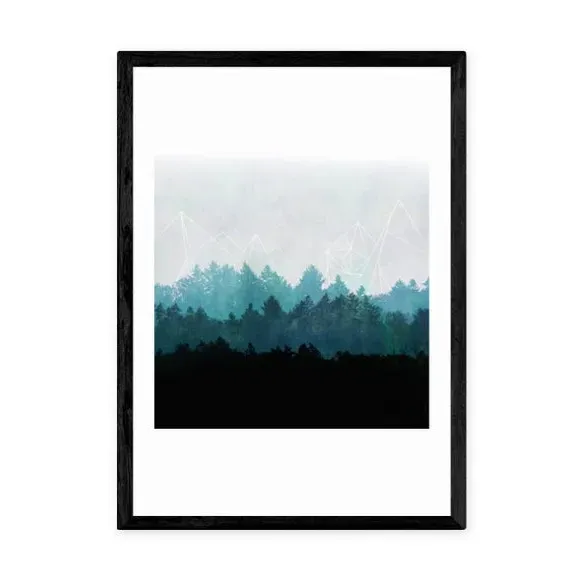 Woods Pastel Landscape Print - Archival Paper by Dunelm, alternate view