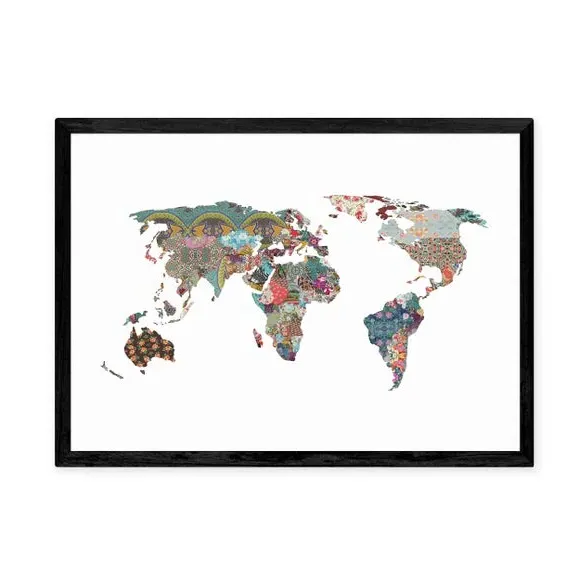 World Map Wall Print - Multicolor, Paper by Dunelm, image 2