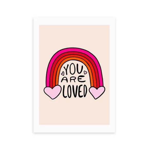 You Are Loved Wall Print - Multicolor alternate view