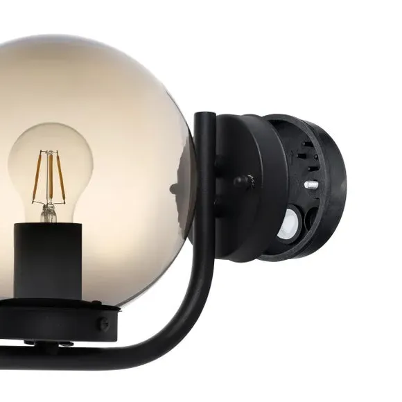 Taverna Globe Wall Light with IP44 Rating - Black alternate view