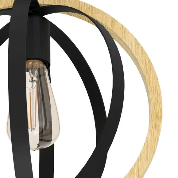 Basildon Ceiling Light Exposed Bulb - Black alternate view