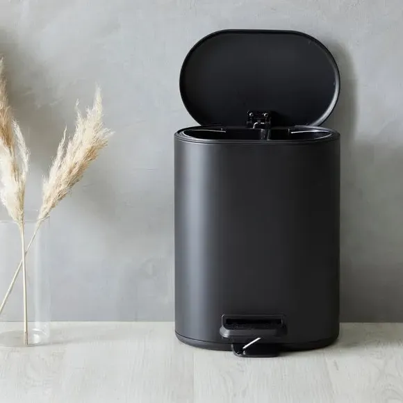 6L Recycling Pedal Bin with 2 Inner Buckets - Matte Black alternate view