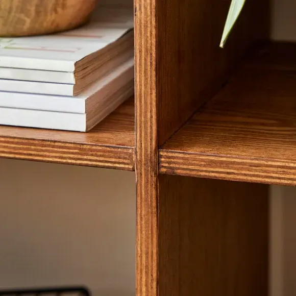 Bent Ply Bookcase with Curved Edges - Walnut, Wood alternate view