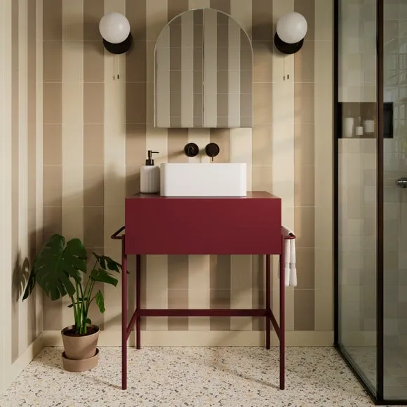 Garner Single Vanity Unit with Soft-Close Door - Burgundy product