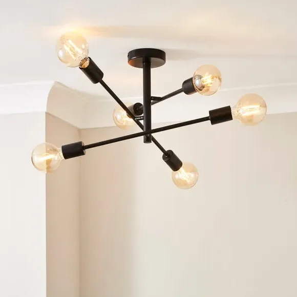 Koppla 6-Light Semi Flush Ceiling Light - Black product