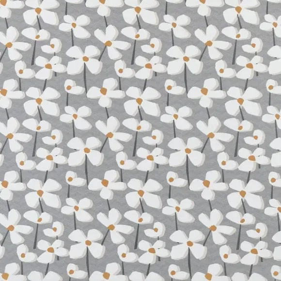 Lena Floral Oil Cloth Fabric - Grey, PVC product