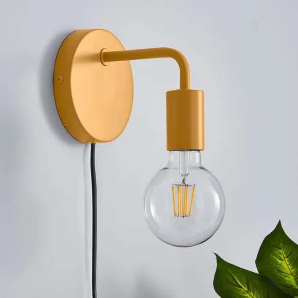 Koppla Plug-In Wall Light with Cable - Amber by Dunelm, alternate view