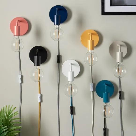 Koppla Plug-In Wall Light with Cable - Amber by Dunelm, image 3