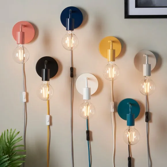 Koppla Plug-In Wall Light with Cable - Amber by Dunelm, image 4