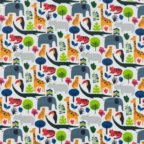 Scandi Jungle PVC Fabric by the Metre - Multicolor product