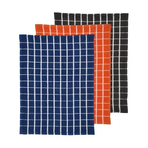 Set of 3 Tea Towels with Hanging Loops - Multicolor