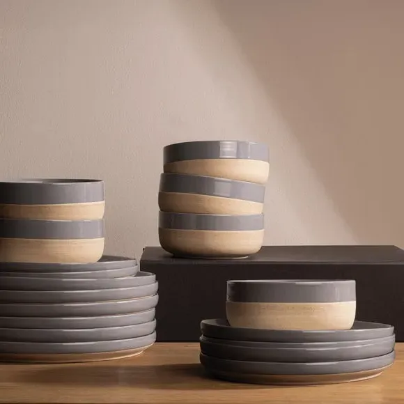 Earthy 18-Piece Dinner Set - Grey product