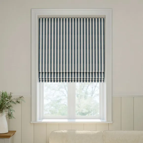 Elliot Made to Measure Roman Blind - Indigo, Cotton by Dunelm, image 3