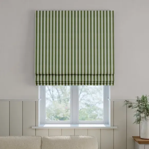 Elliot Made to Measure Roman Blind - Sage, Cotton by Dunelm, image 4